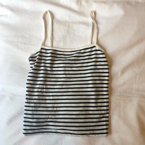 Brandy Melville Navy & White Striped Tank